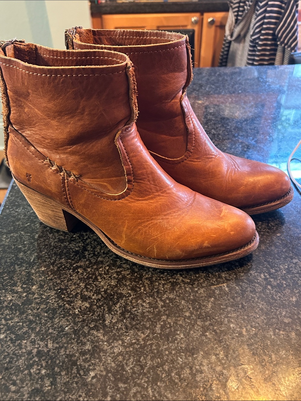 Fabulous Frye Brown Leather Ankle Booties, women size 11